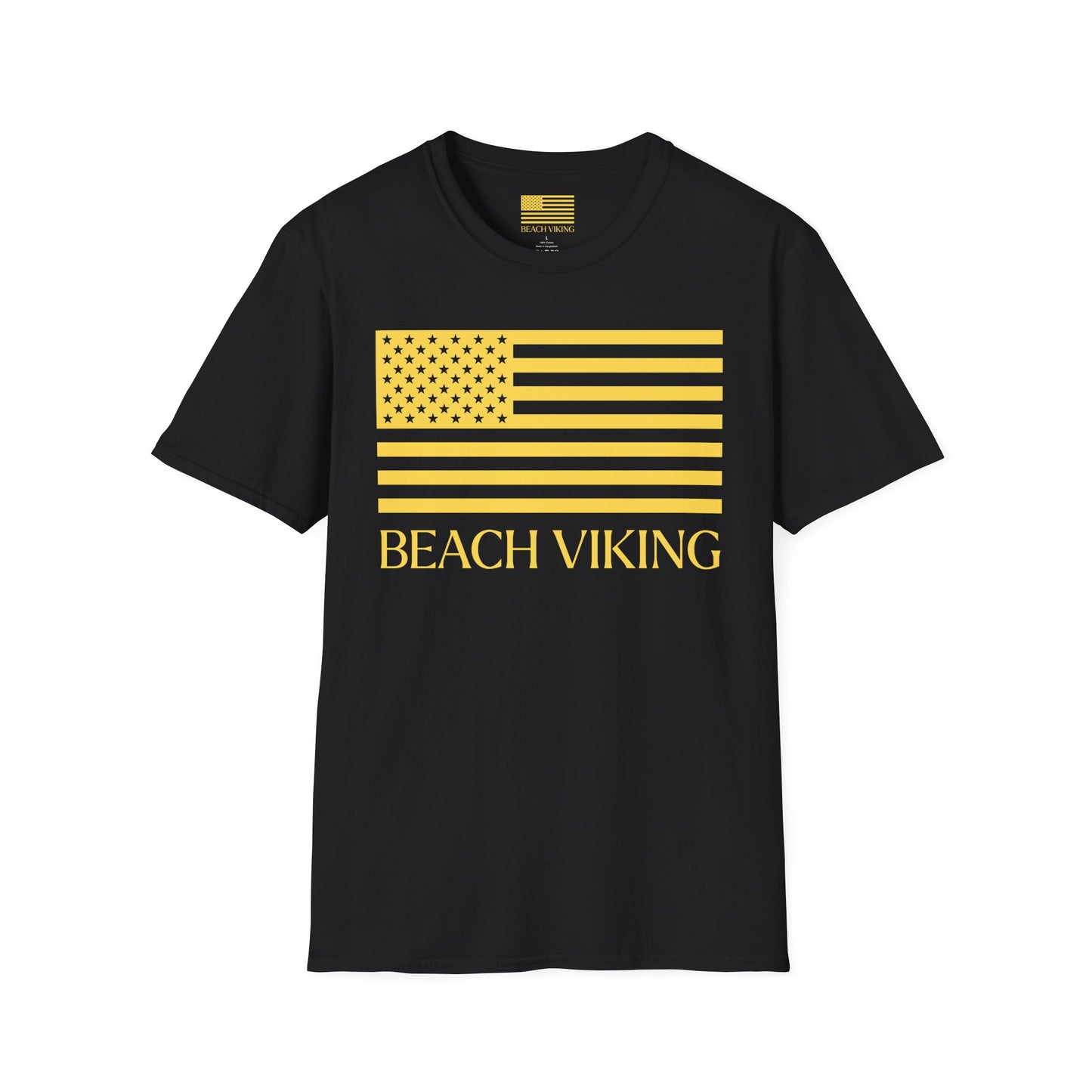 Beach Viking American Flag Short Sleeve