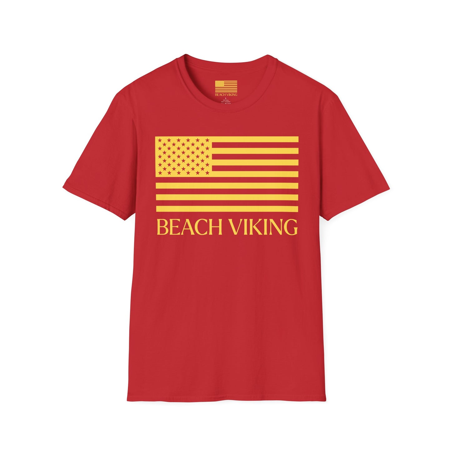 Beach Viking American Flag Short Sleeve