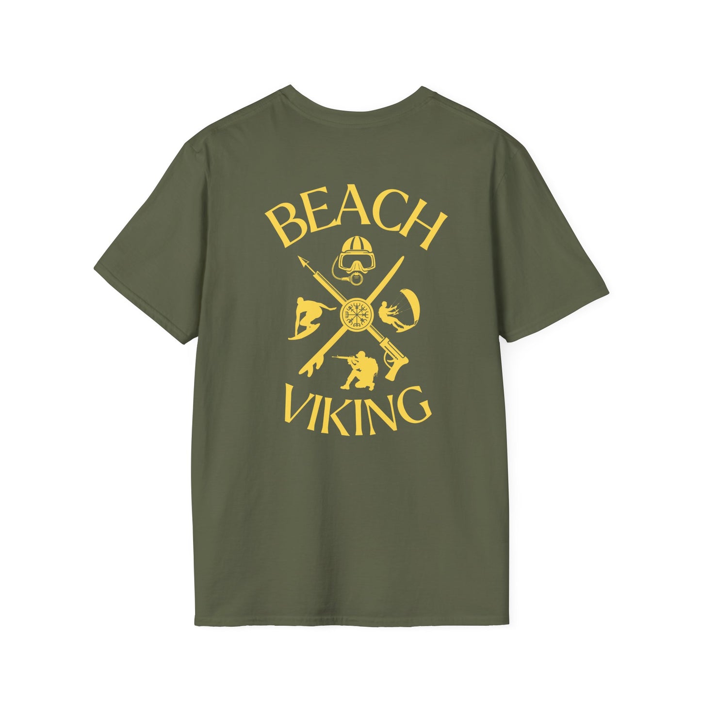 Beach Viking American Flag Short Sleeve