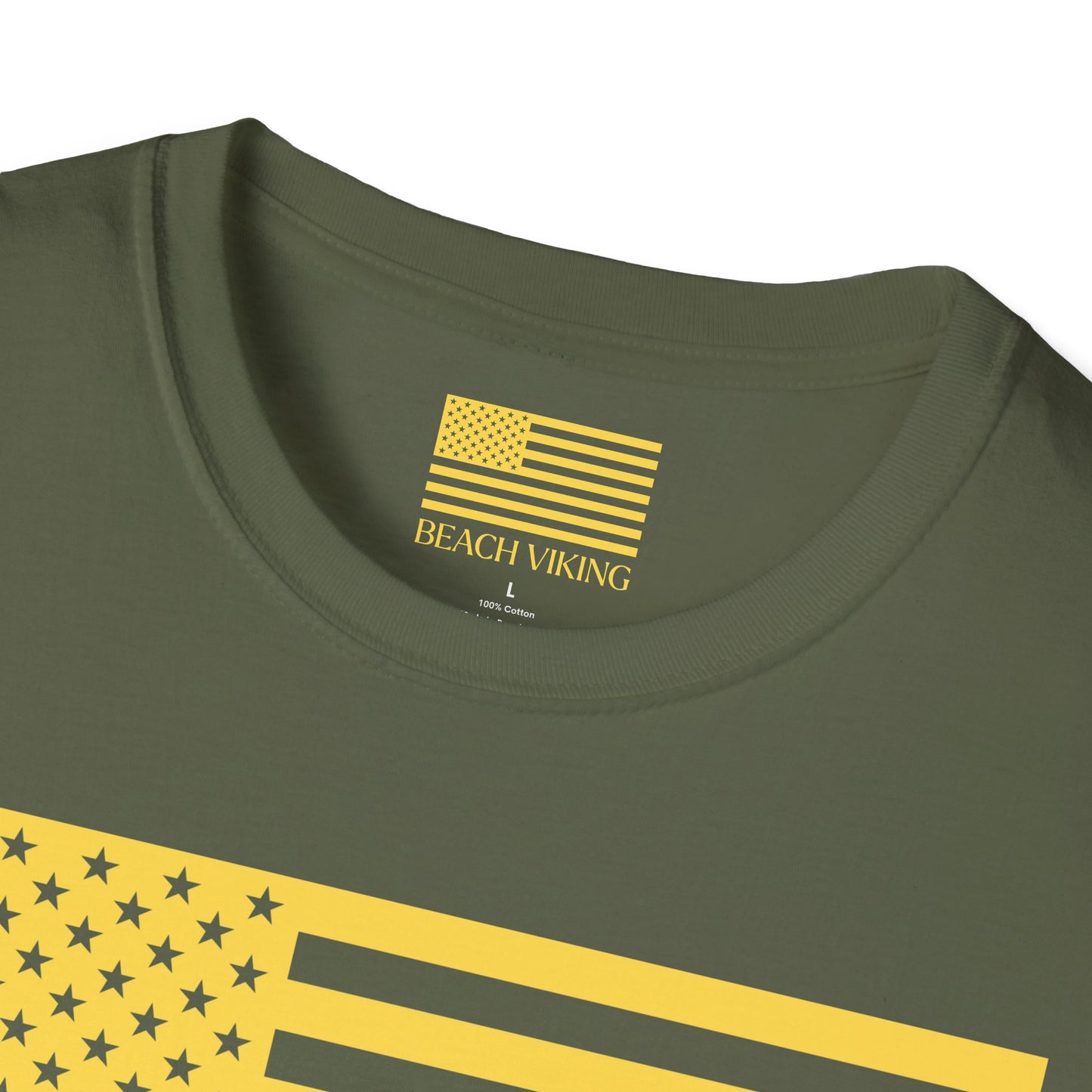 Beach Viking American Flag Short Sleeve